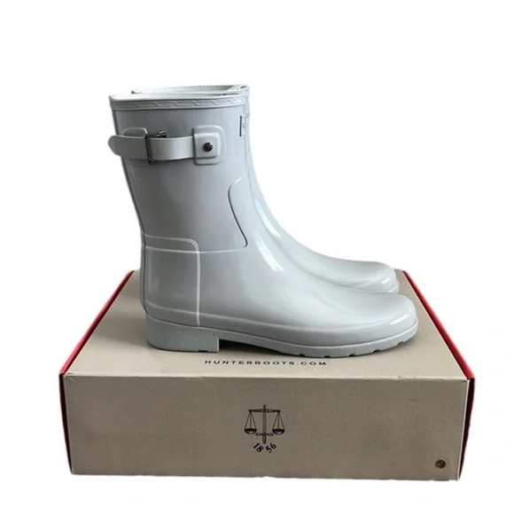 Hunter Short Gloss Refined Rain Boots Size 10 NWT - Picture 1 of 4